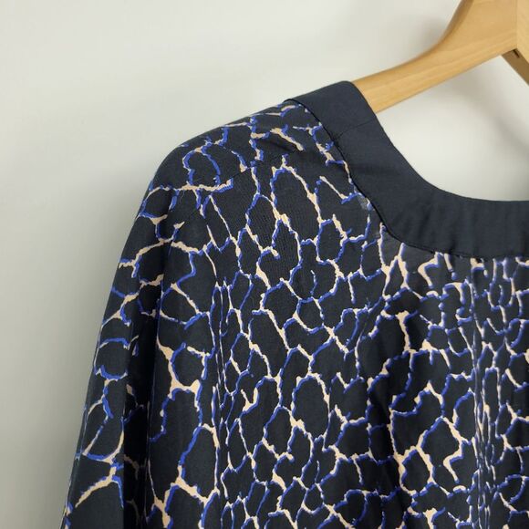 NEW Proenza Schouler xs/s silk-blend kaftan black blue leopard print resortwear - Picture 8 of 10
